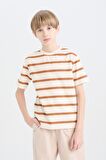 DeFacto Erkek Çocuk Bisiklet Yaka Çizgili Kısa Kollu Tişört D9491A825SMER118