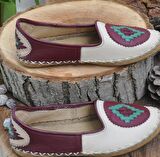 Bordo Krem Nakışlı - Babet