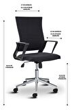 Asbir Mobilya Rigel 55300 Metal Ayaklı Çalışma Koltuğu Ofis Sandalyesi