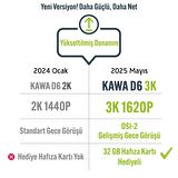 Kawa D6 3K 1620P 145° Geniş Açı Lens DSI-2 Gece Görüşlü G-Sensörlü WDR WiFi Araç Kamerası