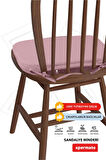 XPERMATE StandartFit Oval Sandalye Minderi Fermuarlı Yıkanabilir Kılıf Bağcıklı Su ve Yağ İtici 42x42x5 Pembe