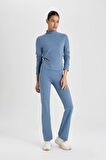 DeFactoFit Flare Fit Beli Saran İspanyol Paça Standart Boy Sporcu Eşofman Altı C5275AX24SPBE808