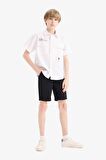 DeFacto Erkek Çocuk Cepli Basic Düz Gabardin Şort C2955A825SMBK27