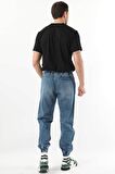 Erkek Beli Lastikli Jogger Pantolon Mavi