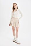 DeFacto Coool Slim Fit Dar Kesim Polo Yaka Crop Triko Kazak X4929AZ24AUER103