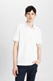 DeFacto New Regular Fit Waffle Kısa Kollu Basic Düz Beyaz Polo Tişört B4508AX24SPWT32