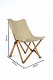 BAG THE JOY AHŞAP KATLANIR MASA SANDALYE SETİ – 70*70*55 cm KAHVERENGİ - BEJ