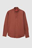Regular Fit Kahverengi Düz Kışlık Gömlek 7HC02ORT13265