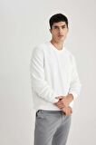 DeFacto Regular Fit Bisiklet Yaka Dokulu Cepli Sweatshirt B6497AX24SPWT32