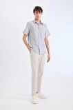 DeFacto %100 Pamuk Keten Görünümlü Yazlık Jogger Pantolon Dar Paça Beli Bağcıklı Lastikli Cepli Z6475AZ25SPGR94