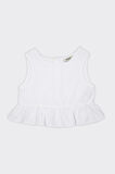 Kız Çocuk Eteği Fırfır Detaylı Bluz Beyaz