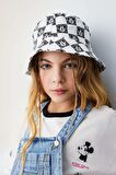 DeFacto Kız Çocuk Disney Mickey & Minnie Desenli Gabardin Bucket Şapka C0596A824SMBK23