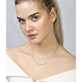 Tesbihane Sıralı Zirkon Taşlı 925 Ayar Gümüş Kadın Kolye