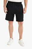 DeFacto Slim Fit Dar Kesim Cepli Pamuklu Basic Düz Bermuda Şort W1105AZ25SPBK81