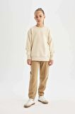 DeFacto Kız Çocuk Relax Fit Bisiklet Yaka Pamuklu Basic Düz Okul Sweatshirt A2797A824AUBG286