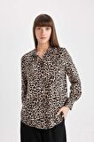 DeFacto Regular Fit Leopar Desenli Uzun Kollu Gömlek I8266AZ24AUBG320