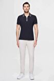 Ds Damat Regular Fit Lacivert Pike Dokulu T-Shirt 2HC14ORT1002M