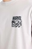 DeFacto %100 Pamuk Marvel Avengers Boxy Fit Bisiklet Yaka Sırt Baskılı Kısa Kollu Tişört E0718AX25SMGR184