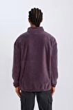 DeFacto Comfort Regular Fit Rahat Kalıp Dik Yaka Baskılı Polar Sweatshirt C7793AX24AUPR148