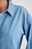 DeFacto Fashion Fit Uzun Kollu Jean Gömlek B2391AX23HSNM28