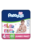 Paddlers Bebek Bezi 4 Numara Maxi 60 Adet (7-14 Kg) Jumbo Paket