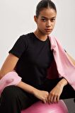 DeFactoFit Crop Bisiklet Yaka Sporcu Basic Düz Kısa Kollu Tişört A2430AX24SPBK81