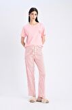 DeFacto Pijama Takımı Kısa Kollu Üst Esnek Belli Uzun Altı-Fall in Love E0857AX25SPPN149
