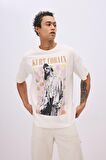 DeFacto Unisex Kurt Cobain Oversize Geniş Kalıp Bisiklet Yaka Kısa Kollu Tişört C3769AX24SMER103