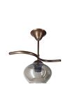 Fuji Bronz Tekli Füme Yatsı Camlı Avize | Kaliteli Modern Metal Avize
