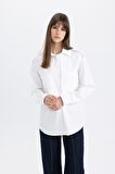 DeFacto Relax Fit Poplin Uzun Kollu Gömlek Tunik C2145AX24SPWT34