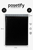 Balonlu Siyah Kargo Poşeti 15x20+5 cm | 140 gr Bantlı Patpatlı Kargo Poşeti | 20’li E-Ticaret Poşeti