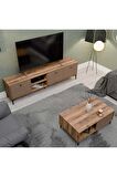 Mezza SET 1360-2090 VİSİON TV ÜNİTESİ - ORTA SEHPA SETİ HAT - KAPLAN