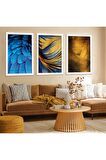 GOLD AYNALI PLEKSİ ÇERÇEVELİ MİNİMALİST GÜNEŞ MANZARALI BEYAZ ALTIN SARISI SOYUT ÇİZİM TABLO