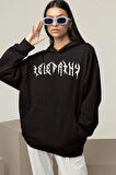 Telepathy Baskılı Unisex Oversize Tasarım Hoodie