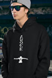 Asce Baskılı Unisex Oversize Anime Hoodie