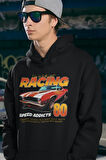 Racing Speed Addicts 80 Baskılı Unisex Oversize Araba Hoodie