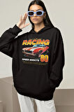 Racing Speed Addicts 80 Baskılı Unisex Oversize Araba Hoodie