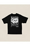 Wanted Monkey D Luffy Baskılı Unisex Oversize Anime Karakter Tişört