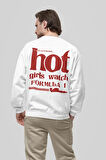 Hot Girls Watch Formula 1 Baskılı Unisex Oversize Yazılı Sweatshirt