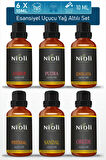 Nioli 6'li Set Esansiyel Uçucu Yağ Buhurdanlık Yağı Aromaterapi Yağı 10 ML