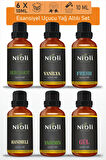 Nioli 6'li Set-2 Esansiyel Uçucu Yağ Buhurdanlık Yağı Aromaterapi Yağı 10 ML