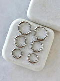 Çelik Silver 6 Lı Set Küpe