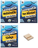 6. Sınıf Sempatik Matematik Fen Bilimleri ve Türkçe Soru Bankası 3lü Set + Telefon Standı