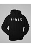 Tired Yazılı Unisex Oversize Hoodie