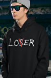Loser Yazılı Unisex Oversize Hoodie