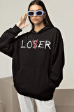 Loser Yazılı Unisex Oversize Hoodie