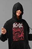 Rock In Roll AC DC Baskılı Unisex Oversize Hoodie