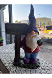 Welcome Cüce Heykeli, Gnome Welcome Dekoratif Biblo, Ofis - Bahçe - Ev Dekorasyonu