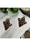 Etnik Desen Sallantılı Küpe, Ethnic Earrings, Miyuki, Taşlı Küpe