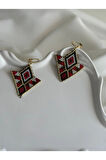 Etnik Desen Sallantılı Küpe, Ethnic Earrings, Miyuki, Taşlı Küpe